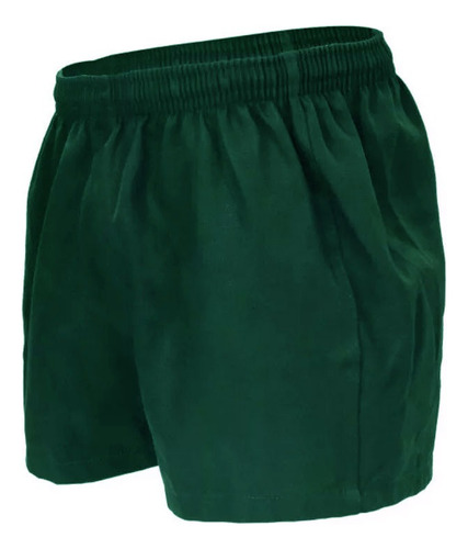 Short Rugby Verde Clásico Gabardina Super Reforzado S Al Xl