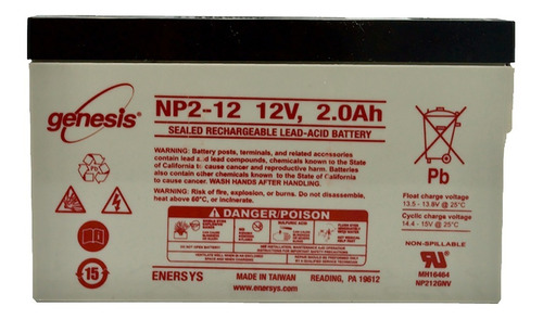 4 Baterías Genesis Recargable Np2-12 12 Volts, 2ah 