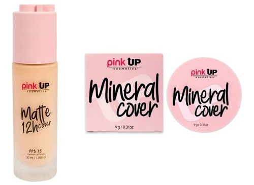 Maquillaje Matte Cover Pink Up 12 Horas + Mineral Cover