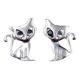 Nuevos Aros Gatos Gatitos De Plata 925 X Local A La Calle