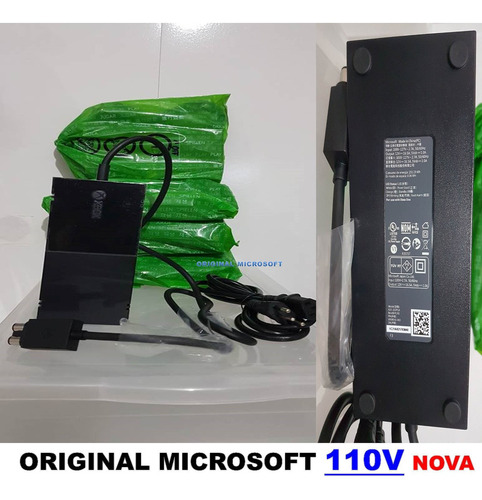 Fonte Xbox One Fat Original Microsoft 110v + Cabo De Energia