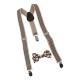 Kid Stretchble Y-back Suspender Conjunto Laço- Unissex