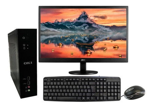 Pc Completo C/ Teclado E Mouse + Monitor Aoc 18.5 Led Hdmi