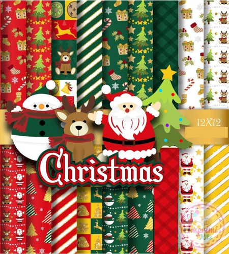 Kit Fondos Navidad Papeles Digitales Navideños #n121