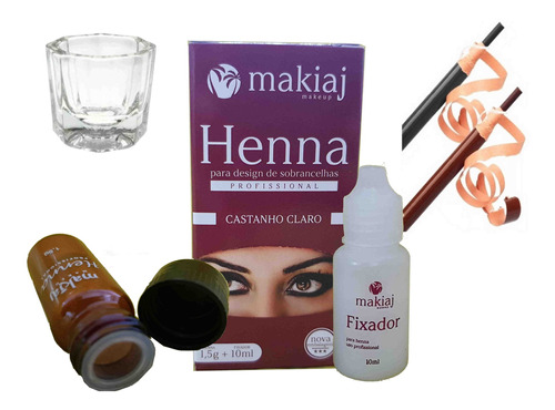 Henna Makiaj Sobrancelha + Lapis Dermatografico + Dappen