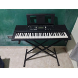 Piano Yamaha Psr E 343 Color Negro Con Reposador 