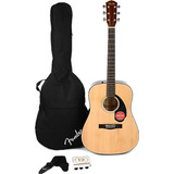 Pack De Guitarra Acústica  Cd-60s V2, Natural, Con Funda Y A