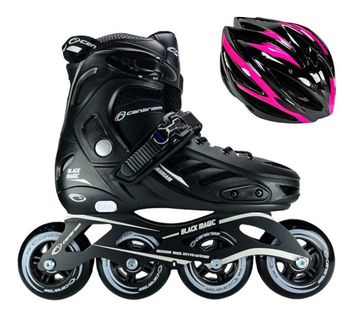 Patines Semiprofesionales Canariam Black Magic + Casco Pro