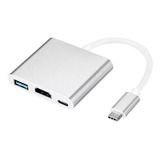 Adaptador Para Macbook Tipo C Usb-c A Hdmi Usb 3.0 3 En 1 