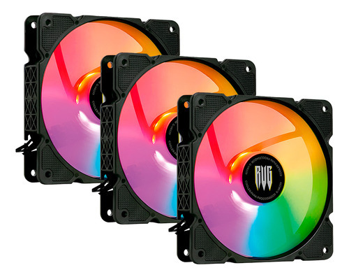 Kit 3 Cooler Fan Rgb 120mm Para Pc Gamer Ventoinha Air 12v