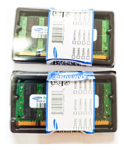 Pack 2 Memoria Ram 2gb Ddr2 6400s 800mhz Notebook Pc2