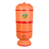 Filtro De Barro 12l Bebedouro Purificador De Água + 1 Vela Cor Marrom