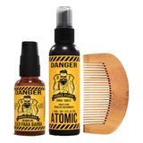 Barba Forte Danger Óleo Barba 30ml Tônico Crescimento Pente