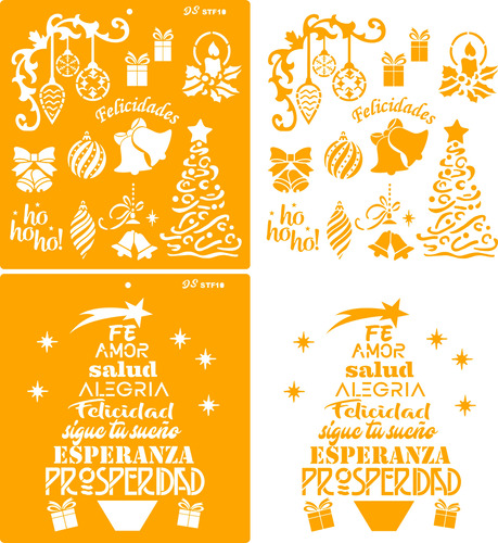 Kit Stencil De Navidad 30x30 (2 Plantillas) F10 