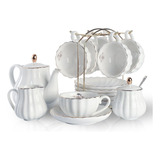 Set De Té Estilo Británico Porcelana Servicio Para 6 Tazas D