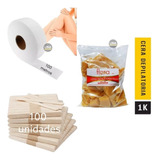 Kit Cera A Trozos 1kg + 100 Paleta + 100m Papel Depilacion