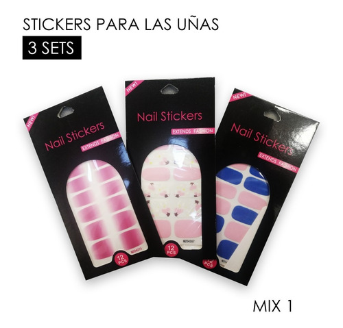 Stickers Para Uñas / 3 Sets