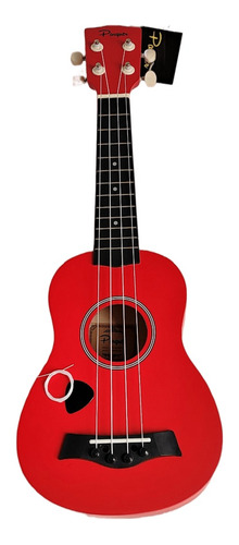 Ukelele Soprano Parquer Para Niños De Madera Color Rojo