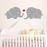 Adesivo De Parede Decorativo Família Elefante 