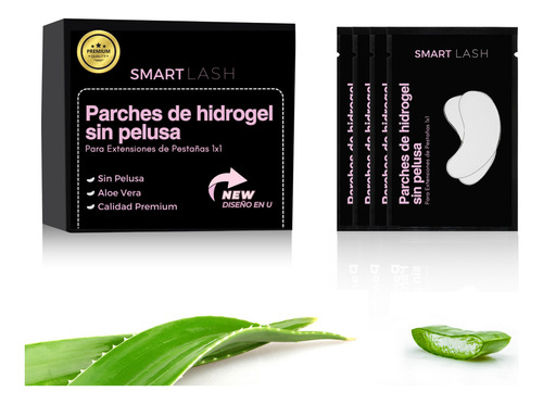 Parches De Hidrogel Para Pestañas 50 Pares Premium Smartlash Color Neegro