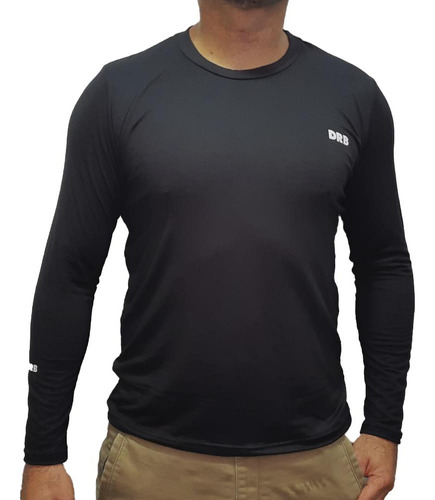 Drb Remera Hombre - Termica Micropolar Negro