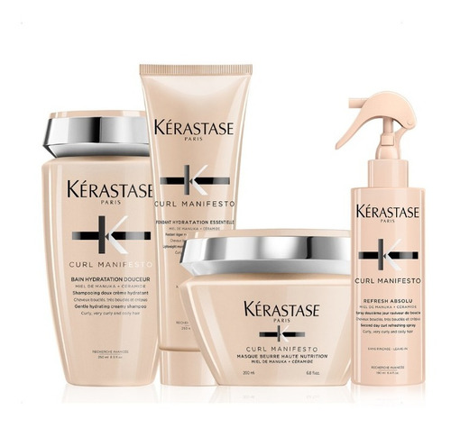 Kit Kérastase Curl Manifesto: Shampoo + Acond + Mask + Spray