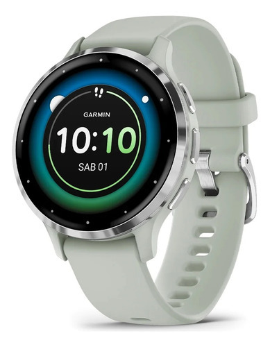 Reloj Garmin Venu 3s Oxímetro Smartwatch Sage Gray 41mm Color Del Bisel Plateado