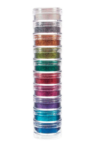 Kit Glitter Pó Vegano Colormake 2702 - 10 Potes De 3g Cada