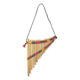 Panpipe De Zampona Andino De Bambú Con Acentos Textiles E