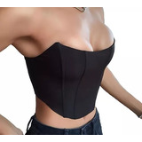 Blusa Top Crop Sexy Tipo Corset Strapless Mujer Sensual