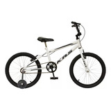 Bicicleta  Infantil Krs Rebaixada Aro 20 1v Freios V-brakes Cor Branco Com Rodas De Treinamento