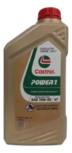 Aceite Castrol Power 1 4t 15w50 Semisintetico En Xero 