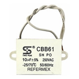 Capacitor 10uf 250v De Trabajo Cuadrado Con Cable 10uf Mfd