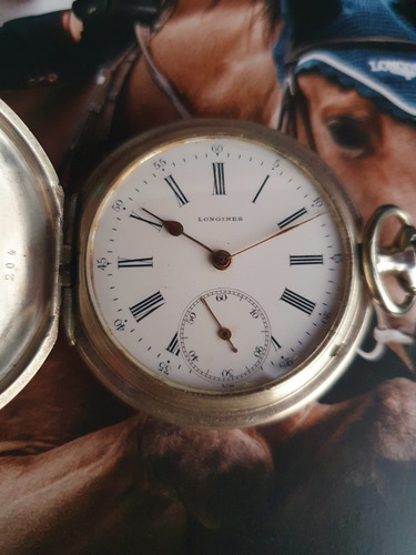 Antiguo Reloj Bolsillo Longines Plata 0.900 Funcionando 