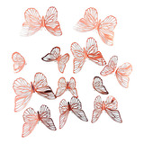 Mariposas Decorativas 3d Papel Pared Oro Rosa