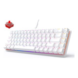 Teclado Gamer Rgb Inalámbrico Recargable Blanco