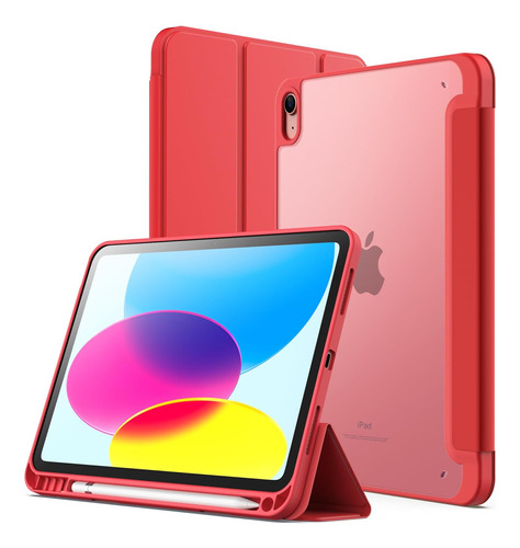 Jetech Funda Mate P/ iPad 10 De 10.9 PuLG 2022, 10.ª Rojo