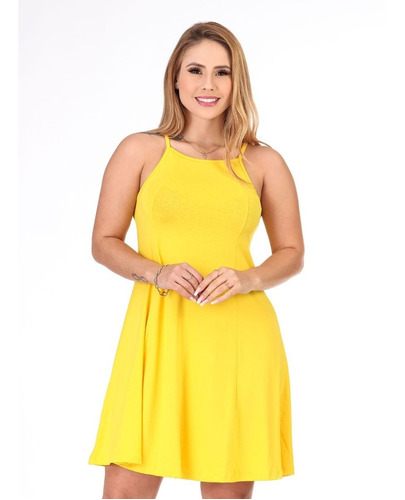 Vestido Plus Size Curto Básico De Alçinha Malha  Soltinho 