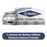 5 Lâminas De Barbear Gillette S Platinum Inteiras E Afiadas