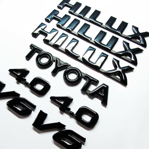 Emblemas Toyota Hilux V6 4.0 Negro Pega 3m Trd Foto 2