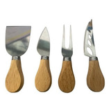 Set Cuchillos Para Quesos Mango Madera Cocktail Acero Inox