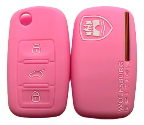 Cubre Llave Silicona Para Vw Wolfsburgo Vento Bora Pink Zuk