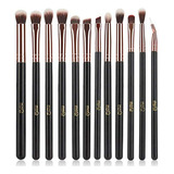 Set De Brochas De Maquillaje Msq 12pcs En Oro Rosa Para Ojos