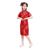 Vestido Cheongsam De Verano De Estilo Chino Para Niñas