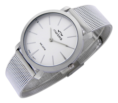 Reloj Montreal Mujer Ml1460 Malla Acero Inoxid. Caja Delgada