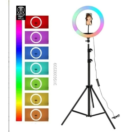 Aro Luz Led Colores 30 Cm Trípode 2m Audio Ritmico