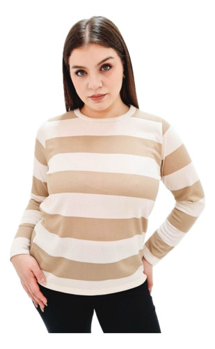 Sweater Mujer Rayado Liviano Talles Grandes Julitabaires