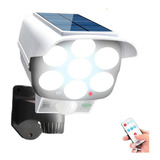 Luz Solar Control Remoto 77led 3 Modos De Falsa Cámara