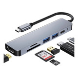 Adaptador Hub Usb Tipo C 7 Em 1 Hdmi Notebooks Celulares