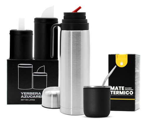 Set Matero Juego De Mate Completo Termo Mate Bombilla Latas